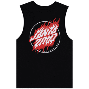 SANTA CRUZ YOUTH FLAMED DOT UPSIDE DOWN MUSCLE BLACK