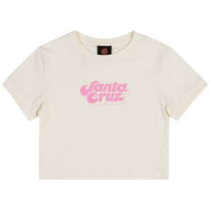SANTA CRUZ GROOVY STACK FRONT SHORT SLEEVE BABY TEE CREAM
