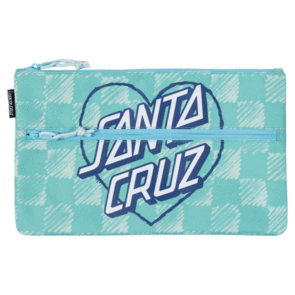 SANTA CRUZ HEART DOT HOLLOW PENCIL CASE AQUA CHECK