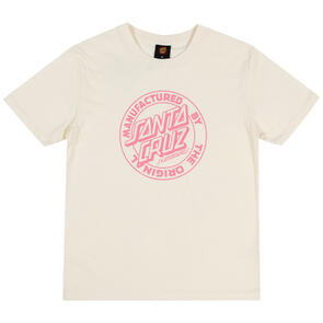 SANTA CRUZ MFG DOT FRONT TEE CREAM