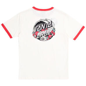 SANTA CRUZ MUSHROOM WAVE DOT SPLICE TEE CREAM