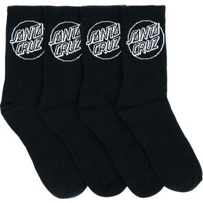 SANTA CRUZ OPUS DOT CREW SOCK 4 PACK BLACK