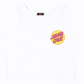 SANTA CRUZ OTHER DOT CHEST CROP TANK WHITE