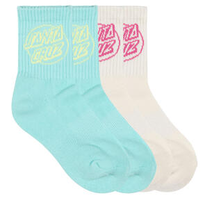 SANTA CRUZ OVAL DOT MID SOCK 4 PACK AQUA-CREAM