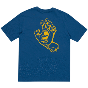 SANTA CRUZ SCREAMING HAND MONO CENTRE S/S TEE BLUE