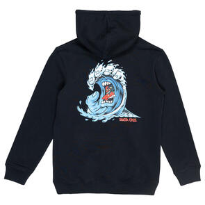 SANTA CRUZ SCREAMING WAVE STRIP HOODIE BLACK