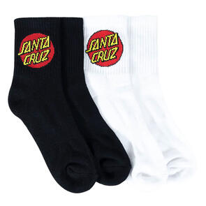 SANTA CRUZ WOMENS CLASSIC DOT SOCKS BLACK-WHITE 4 PACK