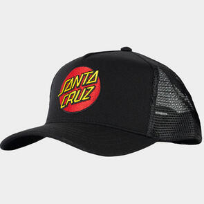 SANTA CRUZ YOUTH CLASSIC DOT PATCH TRUCKER CAP BLACK