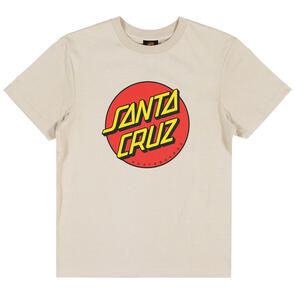 SANTA CRUZ YOUTH CLASSIC DOT PUFF FRONT TEE NATURAL