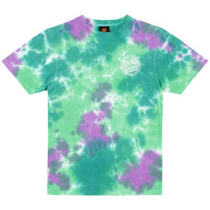 SANTA CRUZ YOUTH INDUSTRIAL DOT MONO TEE LIGHT GREEN TIE DYE