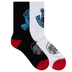 SANTA CRUZ YOUTH OPUS SCREAMING HAND LONG CREW SOCK BLACK-WHITE