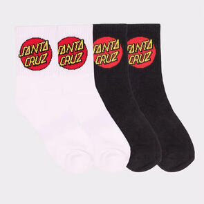 SANTA CRUZ WOMENS CLASSIC DOT CREW SOCKS 4 PACK MULTI