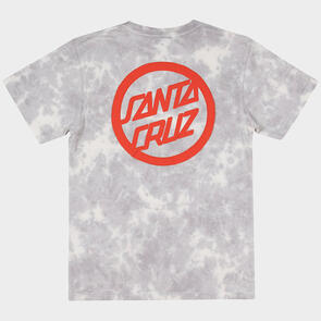 SANTA CRUZ BOLD RING DOT TEE CONCRETE TIE DYE