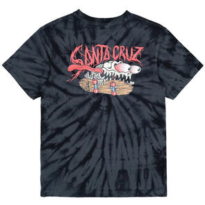 SANTA CRUZ BONE SLASHER TIE DYE TEE BLACK TIE DYE