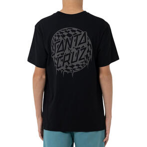 SANTA CRUZ BOYS CHECK WASTE DOT MONO REFLECT TEE BLACK