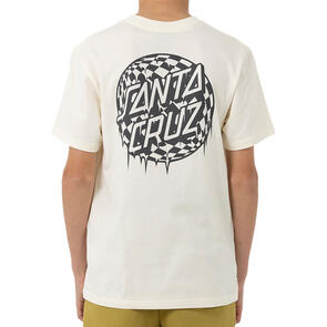 SANTA CRUZ BOYS CHECK WASTE DOT MONO REFLECT TEE CREAM