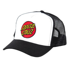 SANTA CRUZ CLASSIC DOT PATCH TRUCKER CAP WHITE