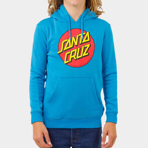 SANTA CRUZ CLASSIC DOT PUFF FRONT HOODIE TURQUOISE