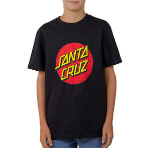 SANTA CRUZ CLASSIC DOT PUFF FRONT TEE BLACK