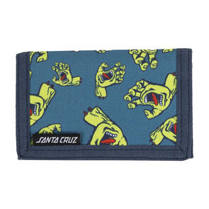 SANTA CRUZ CROWDED HAND VELCRO WALLET VINTAGE BLUE