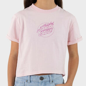 SANTA CRUZ FLAME DOT MONO FRONT TEE PINK