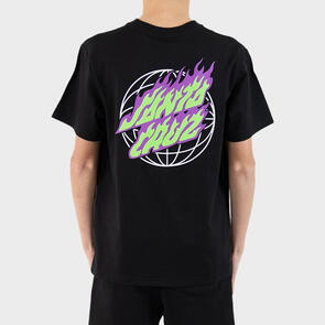 SANTA CRUZ GLOBAL FLAME DOT TEE BLACK