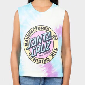 SANTA CRUZ MFG DOT FRONT MUSCLE ORCHID TIE DYE