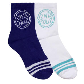 SANTA CRUZ ONE STROKE MID SOCK 2 PACK DARK BLUE-WHITE