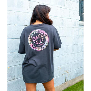 SANTA CRUZ OS OTHER VIVID MFG DOT TEE WASHED BLACK