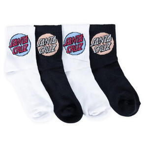 SANTA CRUZ OTHER DOT MID SOCKS 4 PACK BLACK-WHITE