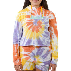 SANTA CRUZ SC TROPIC STRIP FRONT HOODIE GOLD TIE DYE