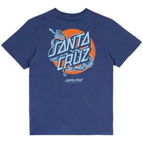 SANTA CRUZ SNAKE DOT STRIP TEE DARK BLUE