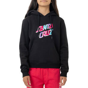 SANTA CRUZ SPIRIT STACK STRIP FRONT HOODIE BLACK