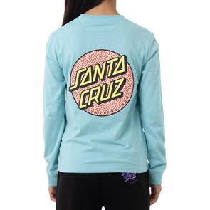 SANTA CRUZ SPRINKLE DOT LONG SLEEVE TEE TURQUOISE