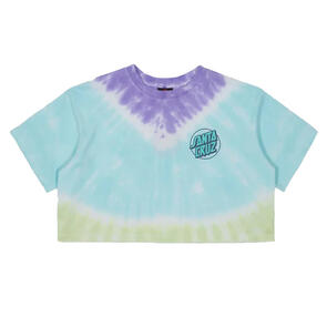 SANTA CRUZ TTE MFG DOT REDUX TIE DYE RELAXED CROP TEE OCEAN TIE DYE