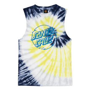 SANTA CRUZ VIVID DOT MONO FRONT MUSCLE NAVY TIE DYE