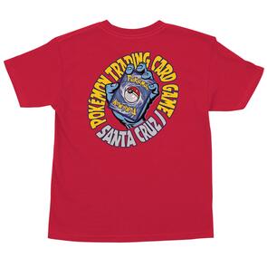 SANTA CRUZ X POKEMON YOUTH TCG HAND S/S MIDWEIGHT TEE RED
