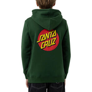 SANTA CRUZ YOUTH CLASSIC DOT PUFF CHEST HOODIE DARK GREEN