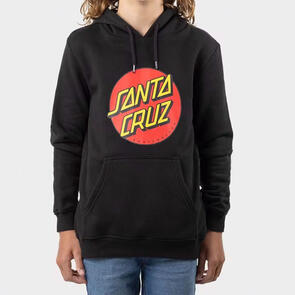 SANTA CRUZ YOUTH CLASSIC DOT FRONT HOODY BLACK