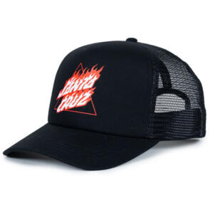 SANTA CRUZ YOUTH FLAMED NOT A DOT CAP BLACK