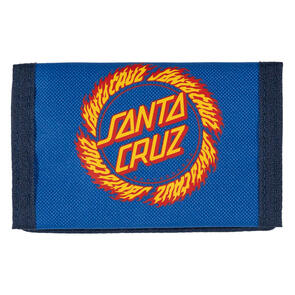 SANTA CRUZ YOUTH FLAME RINGED DOT VELCRO WALLET BLUE
