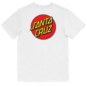 SANTA CRUZ YOUTH CLASSIC DOT CHEST TEE WHITE