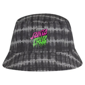 SANTA CRUZ RAD DOT HOLLOW BUCKET HAT BLACK TIE DYE