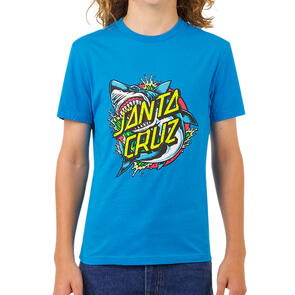 SANTA CRUZ SHARK DOT FRONT TEE TURQUOISE