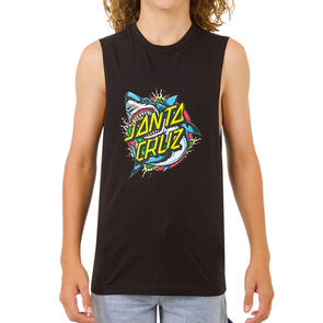 SANTA CRUZ SHARK DOT FRONT MUSCLE BLACK