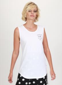 FEDERATION WOMENS SCALLOP SINGLET - LIL LOVES WHITE