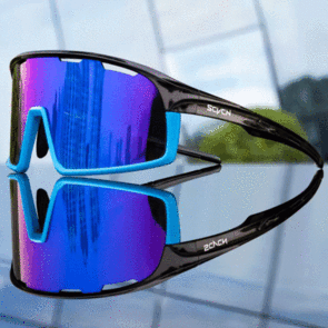 SCVCN PHOTOCHOMIC CYCLING SUNNIES BLACK BLUE - BLUE LENS