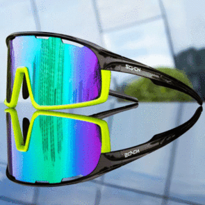 SCVCN PHOTOCHOMIC CYCLING SUNNIES BLACK YELLOW - GREEN LENS