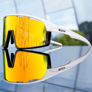 SCVCN PHOTOCHOMIC CYCLING SUNNIES WHITE BLACK - RED LENS
