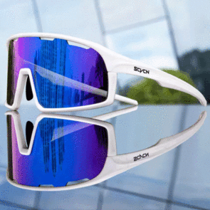 SCVCN PHOTOCHOMIC CYCLING SUNNIES WHITE - BLUE LENS